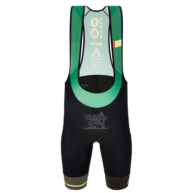 Vuelta Espana Ropa Ciclismo Culotte Corto 2022 Hombre Mangas Cortas Negro Verde